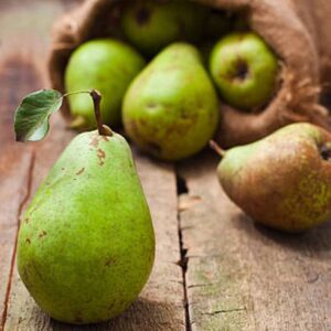 Pears On Wooden Table
