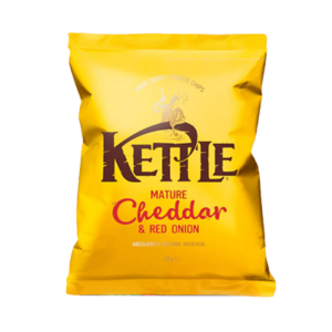 Kettle Mature Cheddar & Red Onion Crisps 18 x 40g